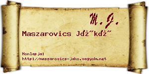 Maszarovics Jákó névjegykártya